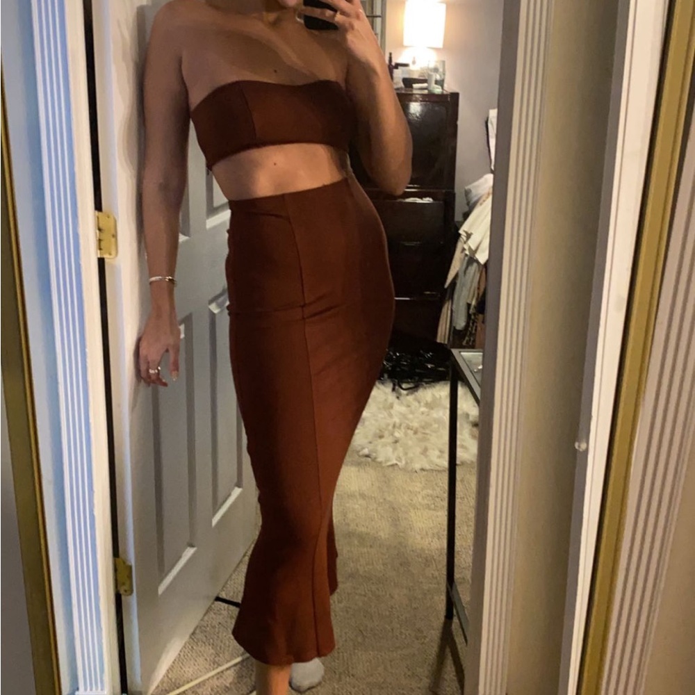 Bandeau midi skirt set
